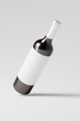 Elegant Red Wine Bottle Mockup