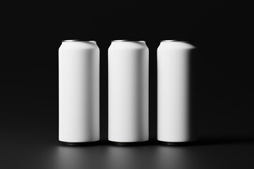 Black Soda or Beer Aluminum Can Mockup