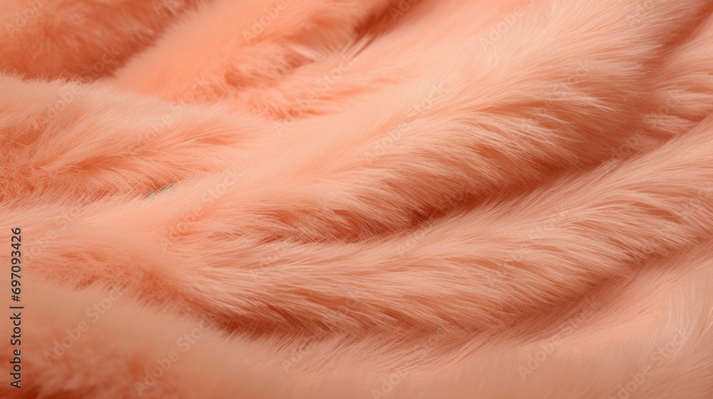 Poster closeup of a versatile peach fuzzcolored scarf that can be styled in endless ways, a musthave in any