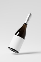 Sparkling Wine Bottle with blank Labels