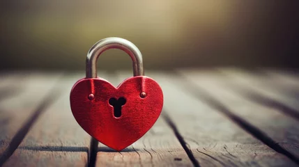 Poster A closeup of a heartshaped lock with a small key halfway inserted, highlighting the idea that love requires effort and commitment to truly unlock its potential. © Justlight