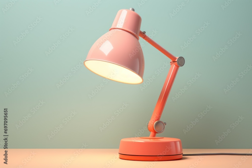 Aufkleber table lamp in trendy color. background with selective focus and copy space