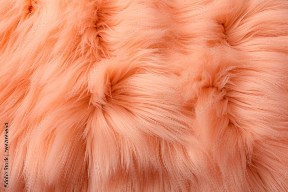 Poster wool closeup, peach fuzz trendy color concept. background with selective focus and copy space