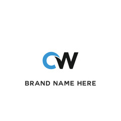 CW logo. C W design. White CW letter. CW, C W letter logo design. Initial letter CW linked circle uppercase monogram logo. C W letter logo vector design.	
