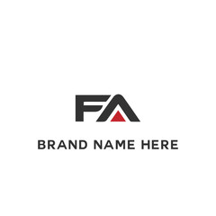 FA logo. F A design. White FA letter. FA, F A letter logo design. Initial letter FA linked circle uppercase monogram logo. F A letter logo vector design.	
