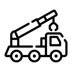 crane truck Line Icon