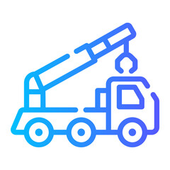crane truck Line Gradient Icon