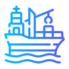 ship Line Gradient Icon
