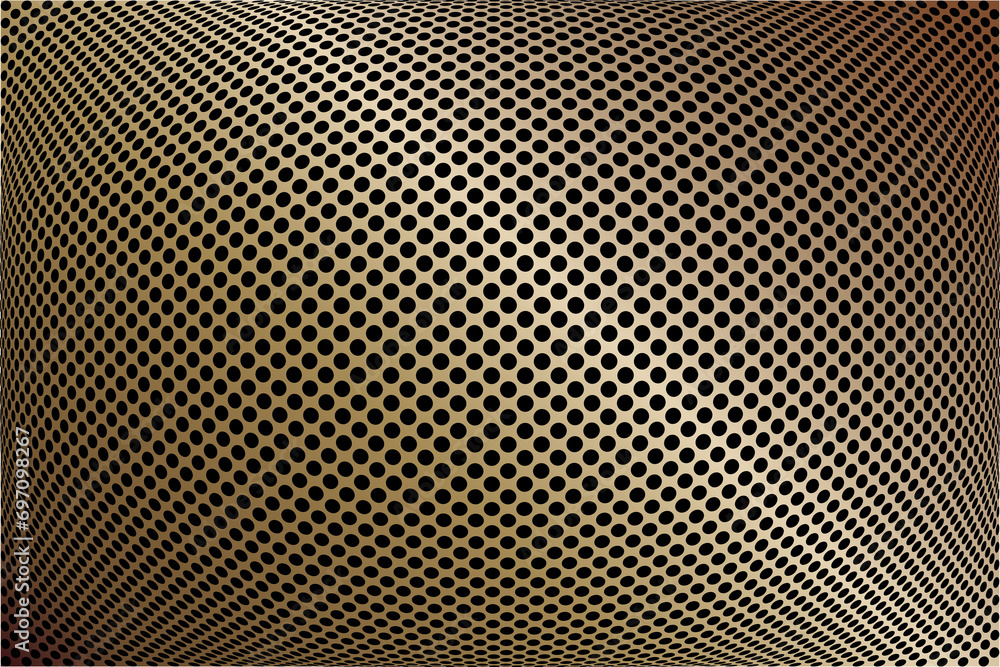 Poster pop art background vector. design dots halftone effect gradient gold on black background. design pri