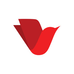 letter v bird logo design