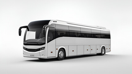 white tour bus isolated on white Background Generated by AI