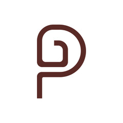 Monogram P design vector logo. Monogram initial letter mark P logo design. Monogram design vector logo. Monogram initial letter mark P logo design. Simple P monogram. Monogram P design logo