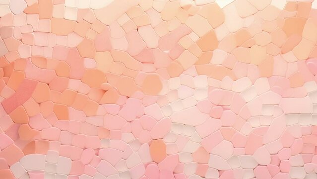 Minimalistic view of a pastel Peach Fuzz mosaic pattern, combining playful and sophisticated elements.
