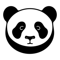 Outline coloring of a calming logo icon of a panda head in calm beige tones. Vector illustration.