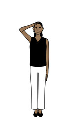 最敬礼するアフリカ系シニア女性