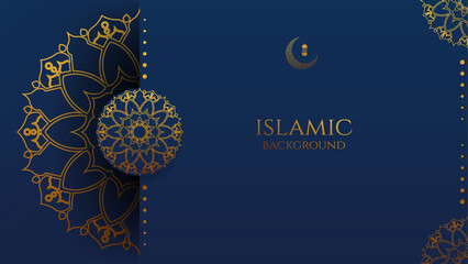 luxury mandala background. islamic greeting card with golden mandala.
