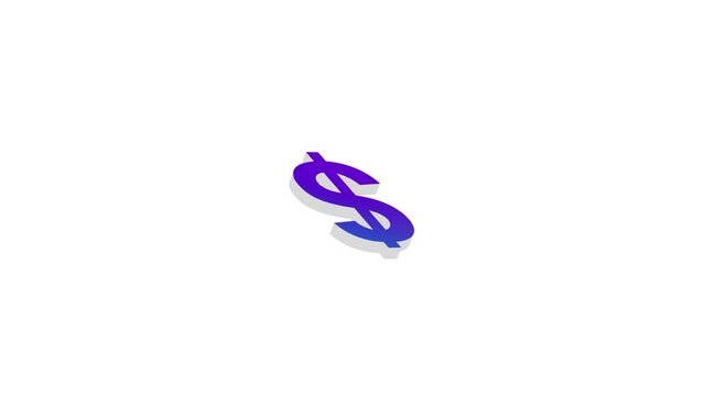 3D dollar icon animated video