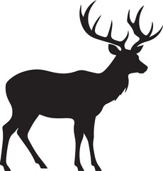 deer silhouette vector on white background