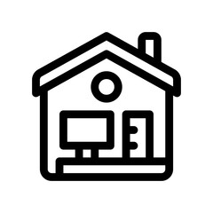 work from home line icon