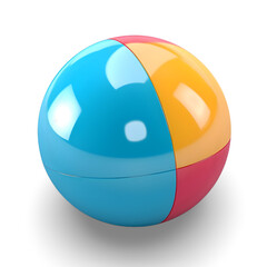 Toy Kids Ball  isolated  on transparent background 