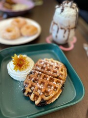 waffles with jam