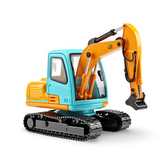 Toy excavator  , Isolated on transparent Background 