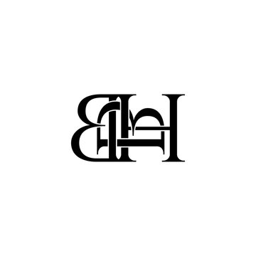 bbh lettering initial monogram logo design