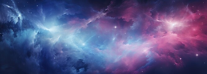 A colorful space filled with stars and clouds - obrazy, fototapety, plakaty