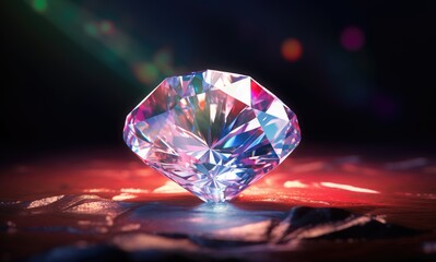 Fototapeta premium A large diamond sitting on top of a table
