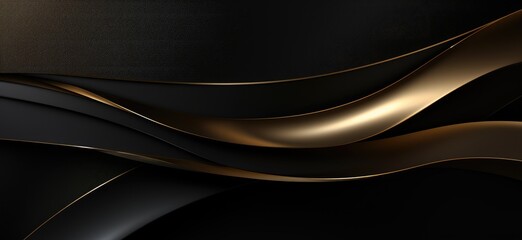 A black and gold background with wavy lines