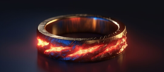 fire texture metal circle ring, flame 11