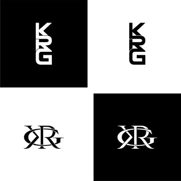 krg initial letter monogram logo design set