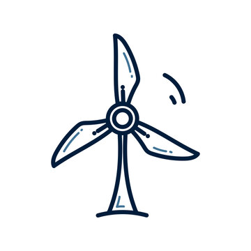 recommend clip art: Hand drawn Wind Turbine doodle line illustration. Wind Turbine doodle icon vector.