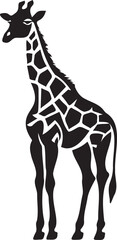 Giraffe silhouette vector on white background