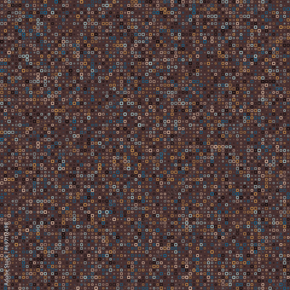 Poster abstract background. rounded square frames in multiple colors. warm earth tones with a dark backgrou