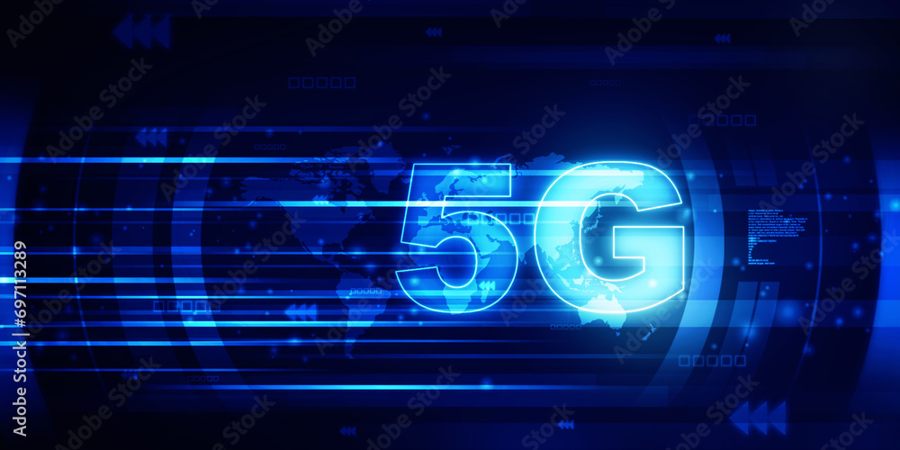 Poster 2d rendering 5g network 5g connection