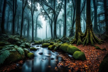 green forest in spring