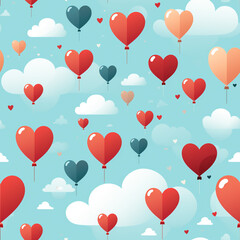 Love In The Air Ballons Seamless Patterns