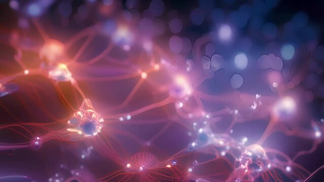 A vibrant network of glowing neurons, each representing a unique function and constantly adapting to new data, illustrating the dynamic and selflearning nature of Neuromorphic Computing.