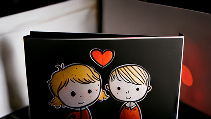 Boy Girl -Love couple - Hand drawn like Valentines day card