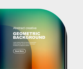 Round square geometric abstract background