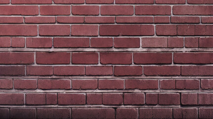 ビンテージの赤レンガの石積みの建物の壁、レンガのフェンスの壁、デザインの背景。昔の背景には、汚れたレンガの壁、テクスチャが露出しています。長くて広いみすぼらしい建物のファサード。抽象的なバナー、コピースペース