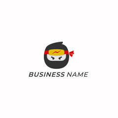 design logo creative head ninja