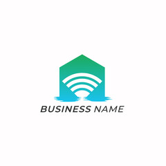 design logo creative wi fi and home