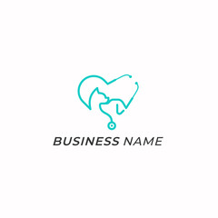 design logo combine pet and stethoscope