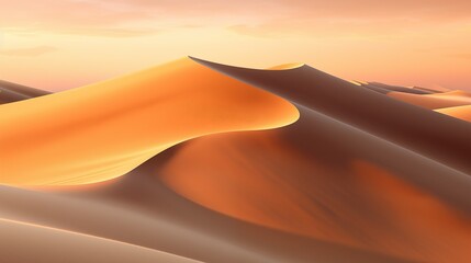 Fototapeta na wymiar Desert sand dunes at sunset. 3d render illustration.