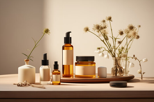 mock up packaging for cosmetic and amenities mood tone board