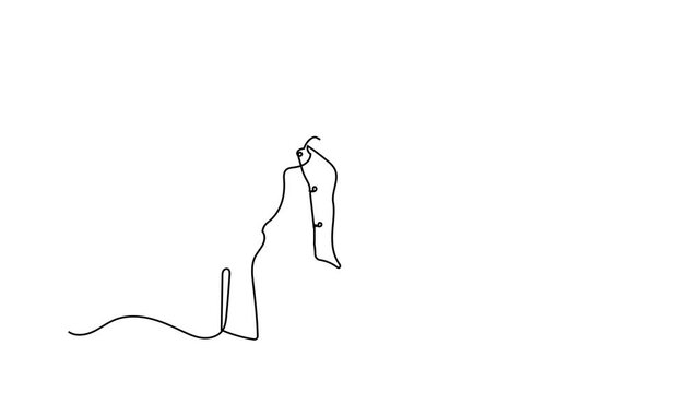 Chef man oneline continuous line animation