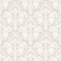Foto op Canvas Vector damask seamless pattern background. Classical luxury old fashioned damask ornament, royal victorian seamless texture for wallpapers, textile, wrapping. Exquisite floral baroque template. © i_jay