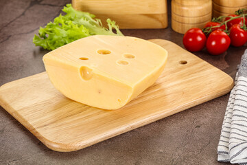 Gourmet Maasdam cheese with hole